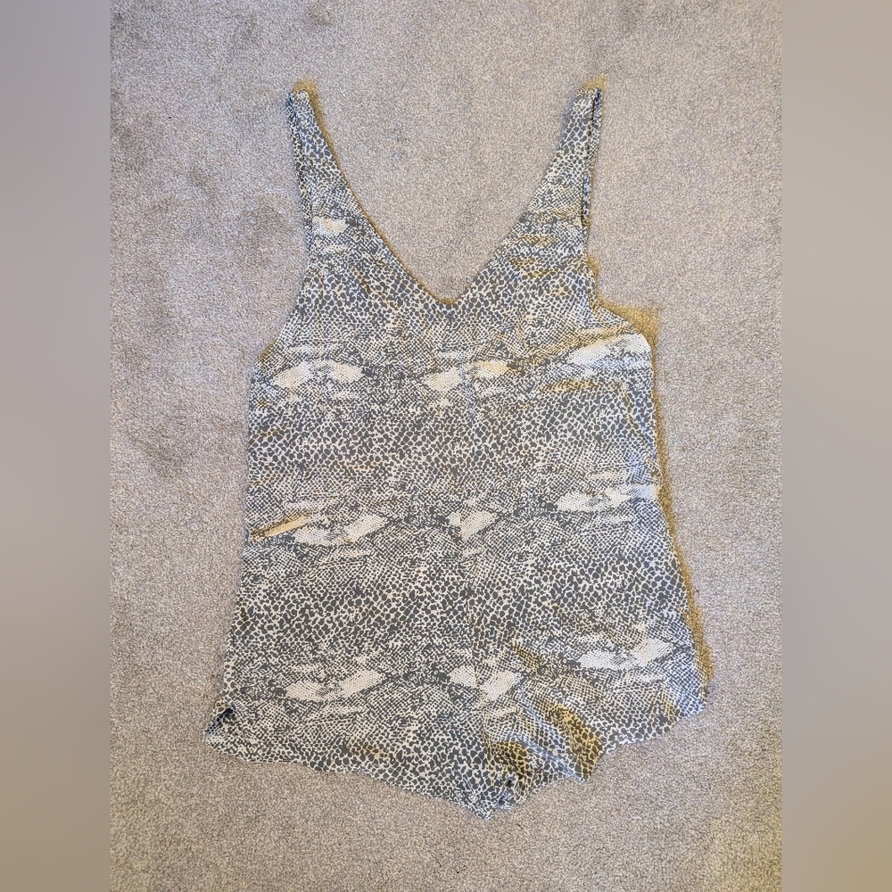 Acacia Swimwear 100% SILK Sleeveless Snakeskin Print Romper Size Small
